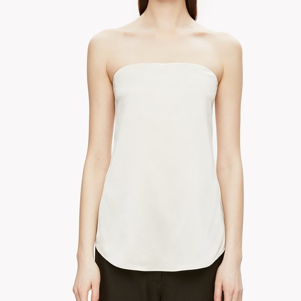 Theory Satin Strapless Top